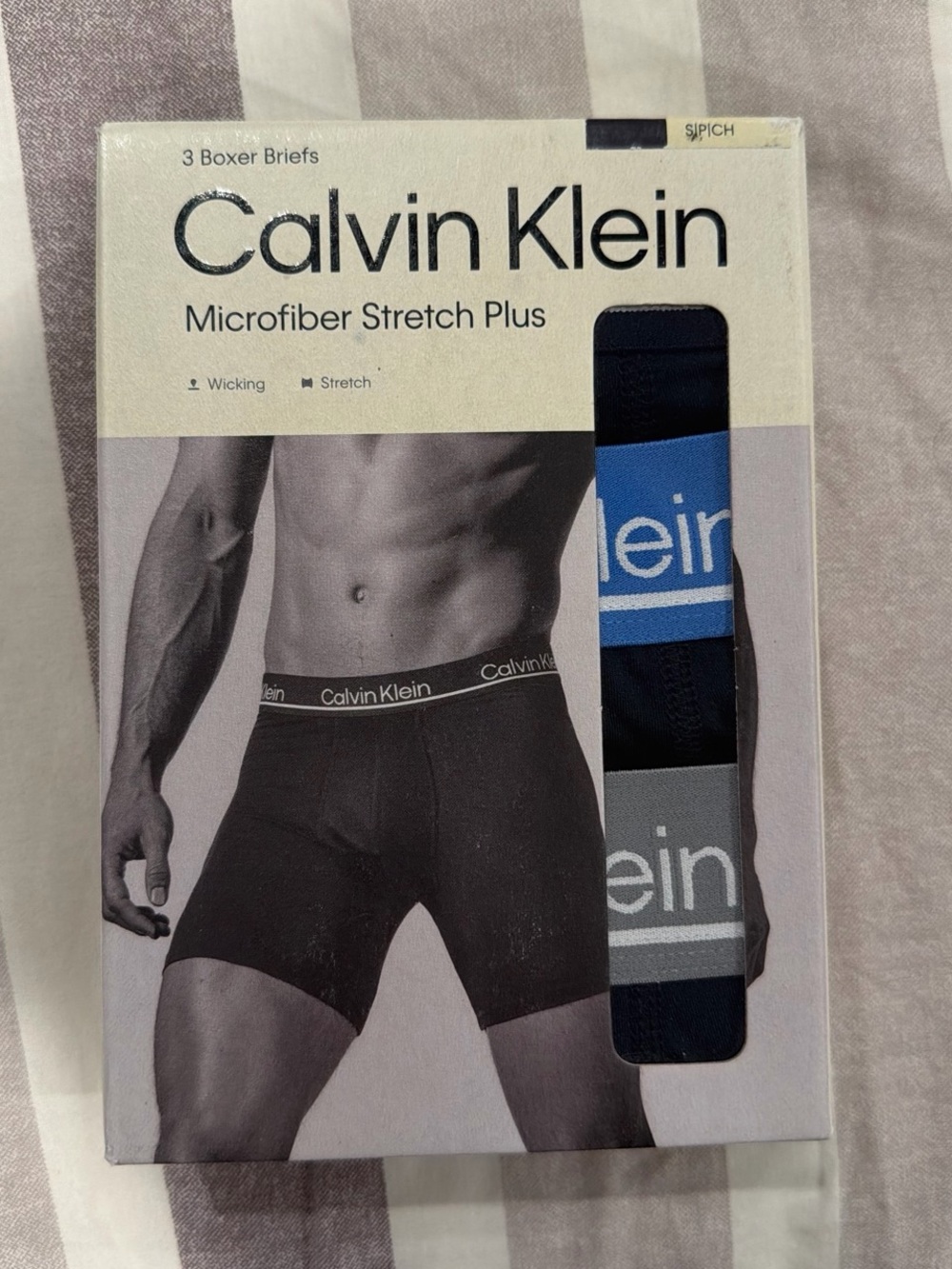 Calvin Klein 3-Pack Boxer Briefs in Black, Blue, and Gray